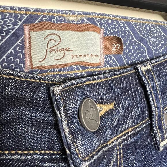 Y2K Paige Laurel Canyon Jeans 27 Dark Low Rise Vintage Bootcut Denim Made in USA - Picture 5 of 10